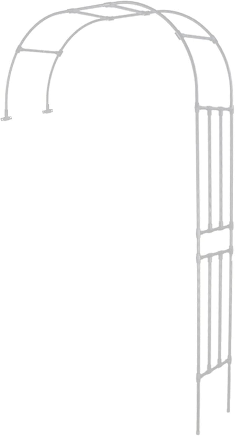 bettght Metal Garden Arbor Arch 120cm Wide 240cm High Plant Support Wedding Arch Decorative Rose Half Arch(Rose white,240cm/7.8ft)