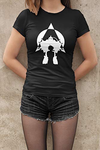 Camiseta Baby Look Fullmetal Alchemist Feminino Preto Tamanho:G