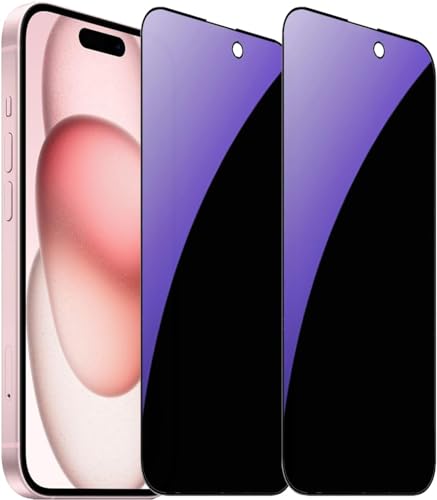 Image of Privacy Tempered Glass Design for iPhone 15 PLUS Privacy Screen Protector Full Coverage Anti-Spy Tempered Glass Film 9H Hardness Upgrade Edge Protection Easy Installation