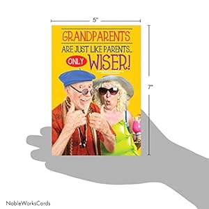 Nobleworks funny grandparents day paper card with 5 x 7 inch with envelope 1 card grandparents are like parents c7628grg  urban country home decor