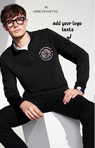 INK STITCH Men Mercer+Mettle Custom Embroidery Add Logo Texts Stretch Quarter Zip Pullover3