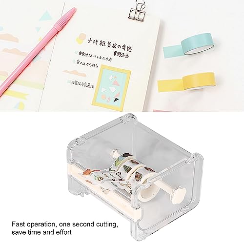 Washi Tape Dispenser Transparent Plastic Washi Tape Cutter Roll Tape Holder Organizer for Office Desktop Tool(Weiß)
