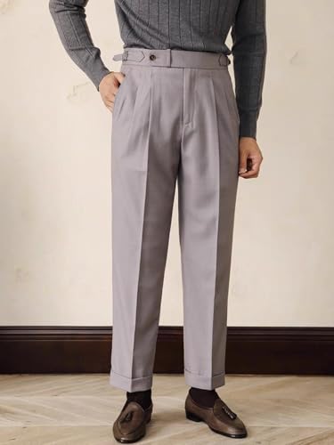 Men's Casual Pants Fit Trousers Groomsmen Slacks Lounge Gurkha Pants3