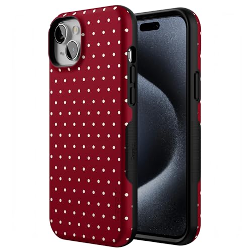 Casely iPhone 15 Case | On the Dot | Maroon Polka Dot | Bold Protective Design | MagSafe Compatible Design by Casely - Used condition - Image 2