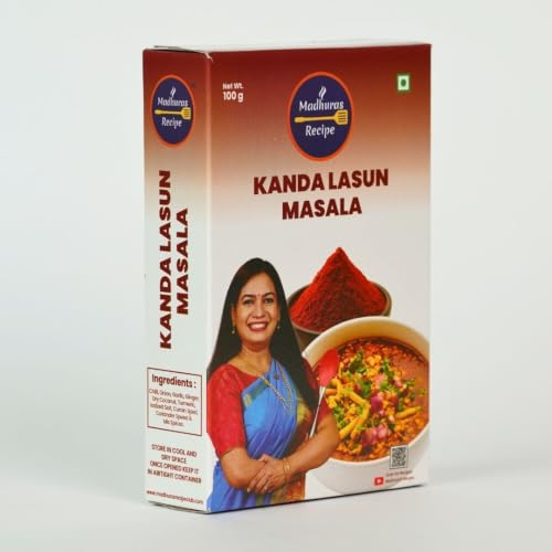 Image of Madhura's Recipe Kanda Lasun Masala | Authentic Maharashtrian Onion Garlic Spice Mix | Perfect for Veg, Chicken, Mutton & Fish Recipes | Pack of 3 x 100g