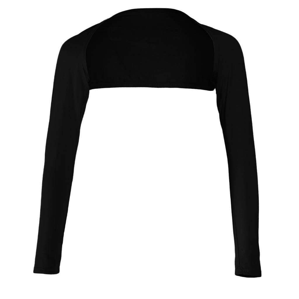 FABLOFT Elegant One-piece Long Sleeve Arm Cover Shrug Bolero Hijab Muslim Black-image-49