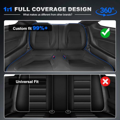 Image of AOMSAZTO Custom Fit Seat Covers for Ford Mustang Coupe 2015-2026 Black