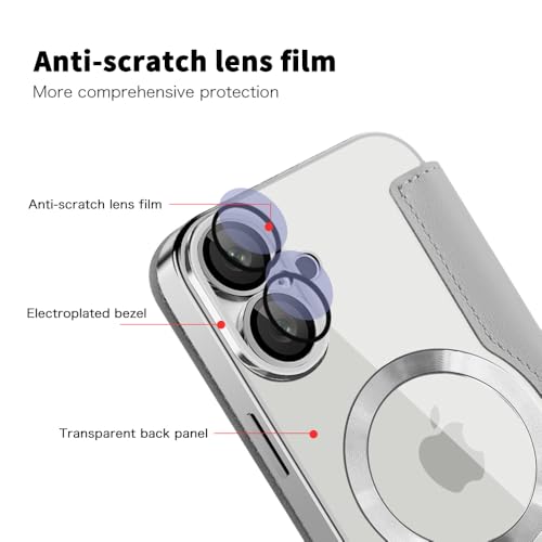 Coque transparente Apple iPhone 16 étui de protection cuir galvanisé premium - 6