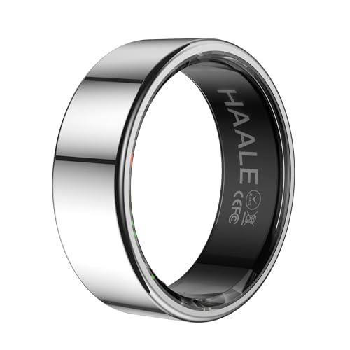 HAALE Smart Ring Stainless Steel for Android & IOS Bluetooth 5.0 - Fitness Rings Men & Women - Health Tracker IP68 Waterproof - Sleep & Stress Menstrual Cycle