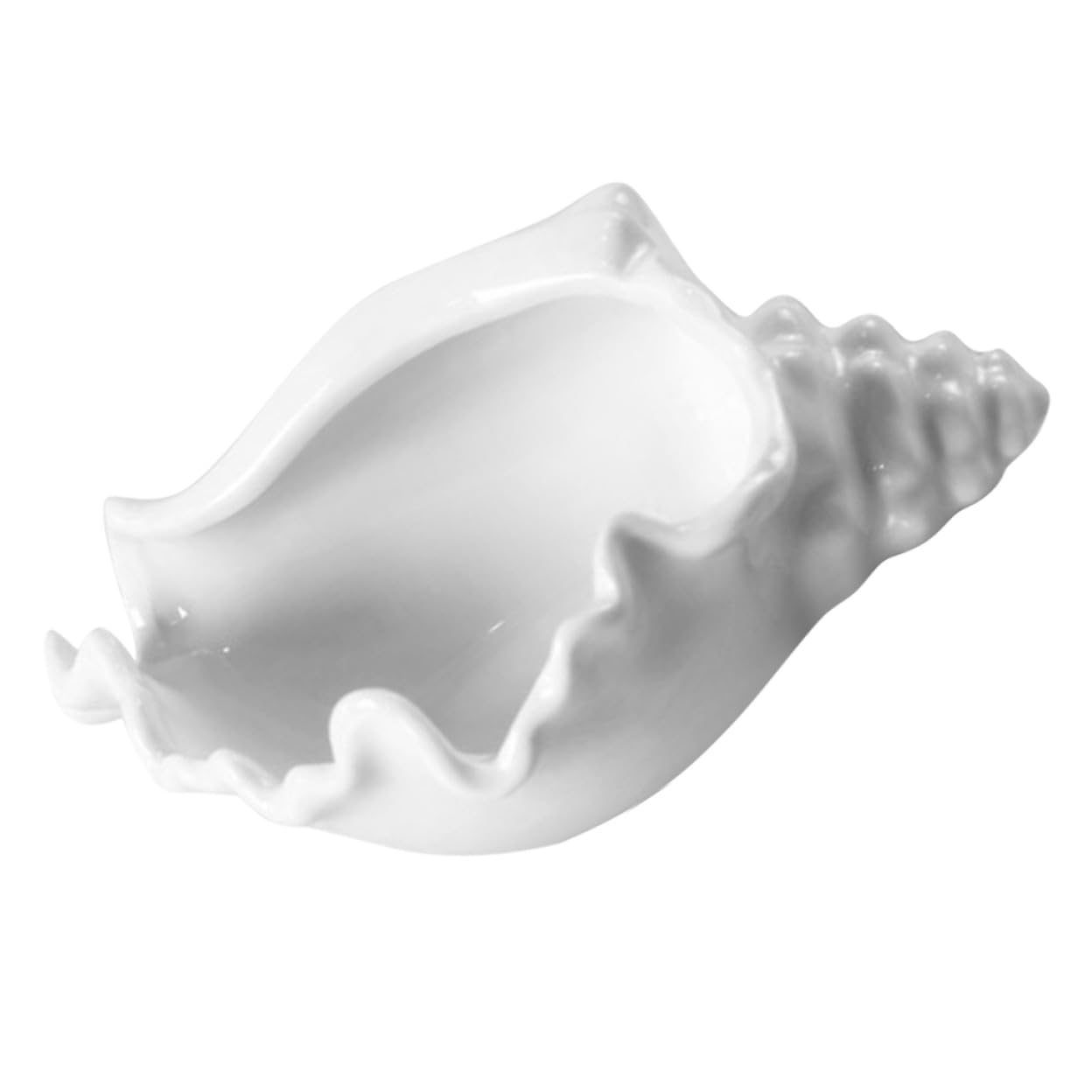 Keramik Schmuckschale in Muschelform Weiß Dekorativer Organizer für Schmuck und Schlüssel für Wohnzimmer und Eingangsbereich Stilvoll und Praktisch