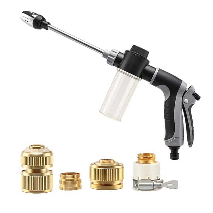Power Jet Hochdruckpistole Powerjet Wasser Hochdruckpistole für Gartenschlauch Powerjet Hochdruckpistoles Mit 3 SprüHmodi Ideal für Autowäsche Garten & Terrasse