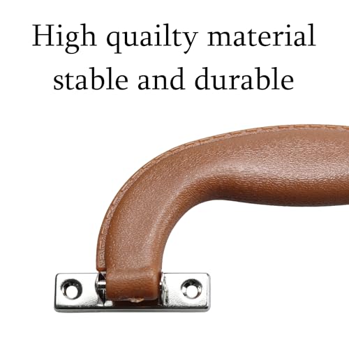 Image of 2Pcs 150mm Plastic Luggage Trunk Pull Handle, Brown Suitcase Side Holder Long Pull Handle, Replacement Handle for Travel Suitcase