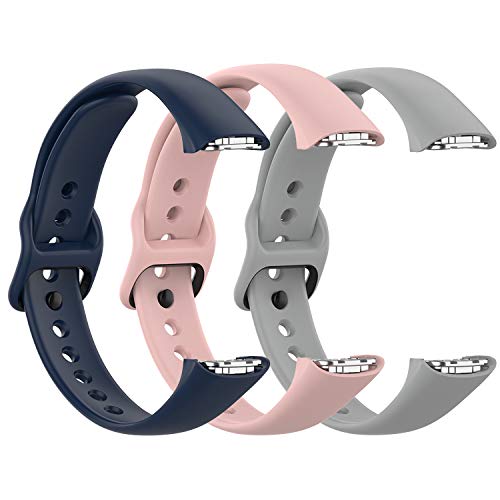 Fit for Samsung Galaxy Fit SM-R370 Bands, Adjustable Soft Silicone Replacement Watch Band Straps Wrist Bands Bracelet Fit Samsung Galaxy Fit Fitness Smartwatch for Women Men (Blue Pink Gray)