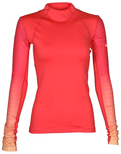 Nike Pro Womens Hyperwarm Long Sleeve Fade Training Top Womens Large, Coral Peach