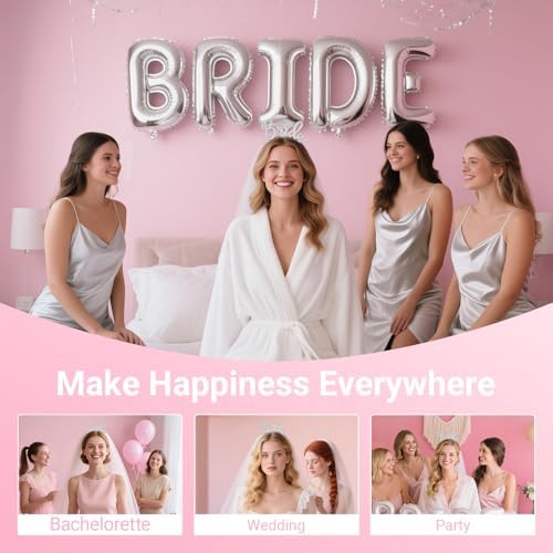 Papoopy 3Pcs Bride to Be Headband with Sash and Veil for Bachelorette Party - 5