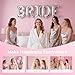 Papoopy 3Pcs Bride to Be Headband with Sash and Veil for Bachelorette Party Decorations, Bridal Shower Accessories for Gift, Favors - Silver