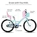 KEANO Zinnia 20 Inch Kids Bike for Girls Ages 7-10 Years, 20 Inch Girls' Bikes with Kickstand, Streamers, Basket and Doll Seat, Children Bicycles Green