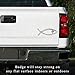 FSTURIOS Christian Cross Fish Car Emblem, Large Jesus Fish Cross Auto Emblem Badge Bumper Sticker, Weatherproof Christian Fishes Symbol Ichthus Religious Decal for Most Vehicles (Silver)