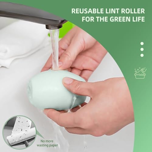 Image of House of Quirk Reusable Mini Lint Roller - Portable Gel Ball Washable Pet Hair & Cat Fur Remover for Clothes, Travel Size (White /Grey)