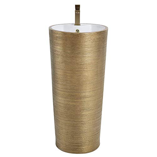 Fine Fixtures Modern Vannes Pedestal 16 X 16 In Brushed Gold #TOP1