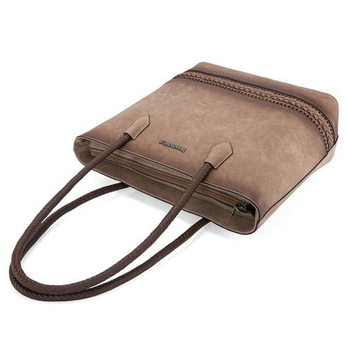 Image of Montana West Woven Tote Bags for Women Purses and Handbags with Back Zipper Pocket