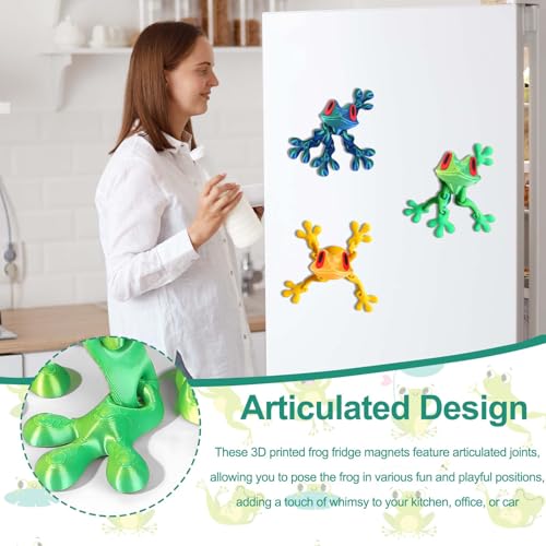 Imán decorativo de rana 3D articulado para refrigerador miniatura 2