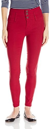 YMI Women's Hyperstretch High Waisted Triple Button Skinny