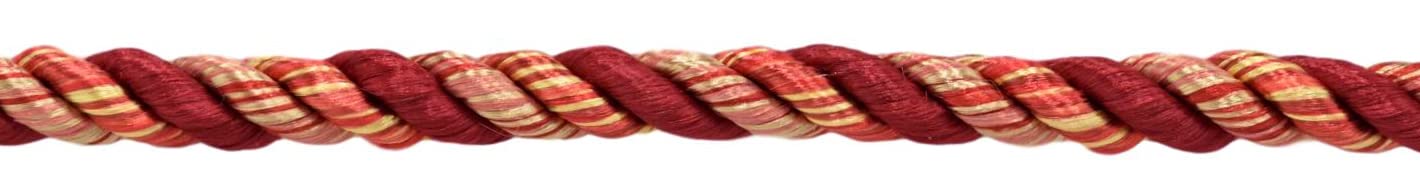 Cordon torsadé 1cm anti effilochage rouge cajun pour réparer sièges usés 7m