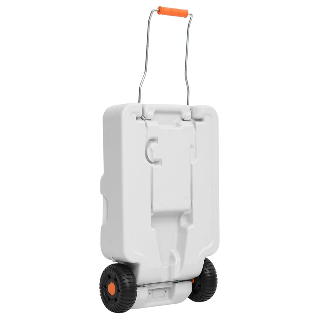 vidaXL Réservoir d'eau à roulettes pour Camping, Bidon d'eau Portable avec Poignée, Récipient à Eau de Voyage, Stockage d'eau Toilette de Camping-Car, 30 L Gris PEHD