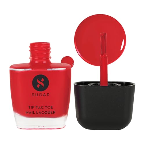 SUGAR Cosmetics Tip Tac Toe Nail Lacquer Classic | Long-lasting, 100% Chip-resistant & Glossy Finish | 10ml – 24 Chilli Charm – 9ml