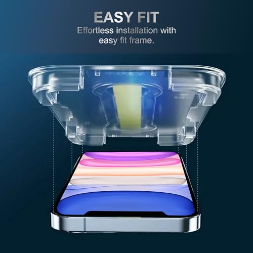 Image of SupCares EasyFit Tempered Glass for iPhone 11 and iPhone XR (6.1 Inch) With Installation Kit | Military-Grade Gorilla Screen Protector | Edge to Edge Coverage | Black