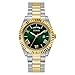 GUESS Relógio masculino de 42 mm - pulseira de dois tons, mostrador verde, caixa de dois tons, Dois tons