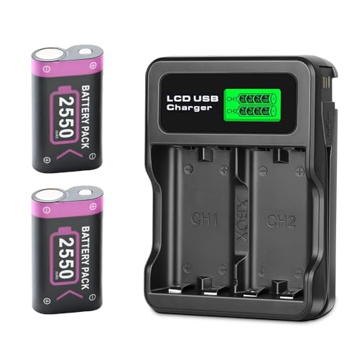 SLODA Manette Xbox One Batterie Rechargeable avec Chargeur Compatible avec Xbox Series X|S/Xbox One/Xbox One S/Xbox One X/Xbox One Elite Manette sans Fil