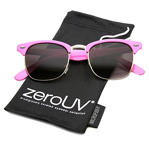 Image of zeroUV Half Frame Semi-Rimless Horn Rimmed Sunglasses