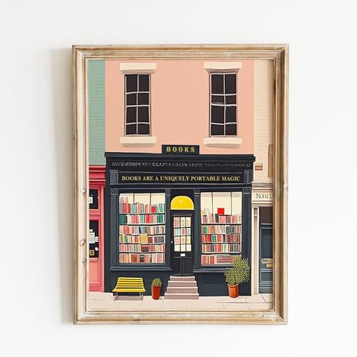 New York bookshop illustration, Bookshop art print,A Bookshop Poster, Book art print, Reading art print, New York art, Books art print, NYC travel poster City landscape skyline National Park Country Wall art