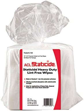 ACL Staticide Ready-to-Use ESD / Anti-Static Wipes - 13 in x 12 in - LF50 [PRICE is per BAG]