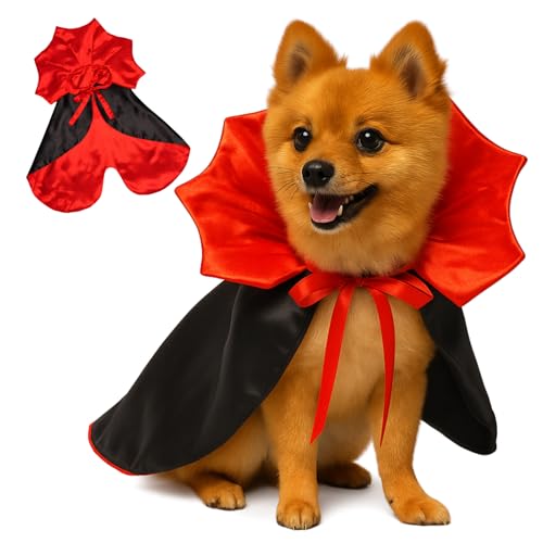 IROKOHA クリスマス衣装 ペットコスプレ マント 吸血鬼 犬 猫 コスチューム ドラキュア バンパイア 変装 ペットウェア 写真 記念撮影 (M)