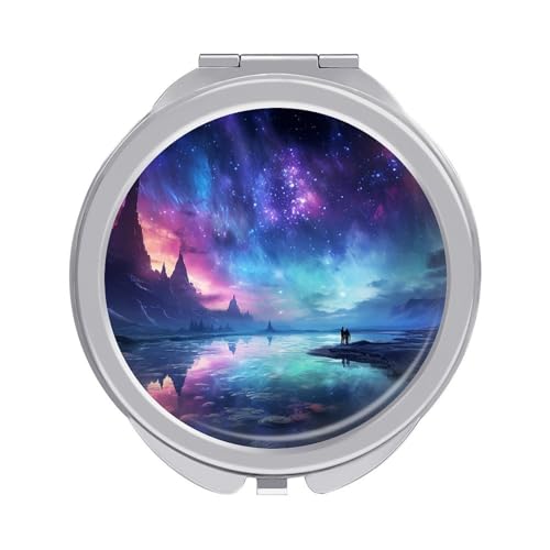 GHEPSDW Northern Lights Miroir de maquillage portable réglable à 180° pour femme