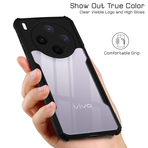 Image of Jkobi Hybrid Back Cover Case for Vivo X300 5G (Shockproof with Polycarbonate Clear Panel | Professional Black)