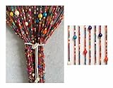 EVZZ 90 x 190 cm Perlenvorhang bunt 38 Stränge Türvorhang Bambusvorhang