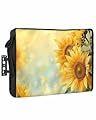 DecorLovee Outdoor TV Cover 80 to 85 Inches Weatherproof & Waterproof, Sunflower Outdoor TV Enclosure with Remote Control Pocket, Yellow Spring Floral Botanical TV Screen Protectors for Outside TV