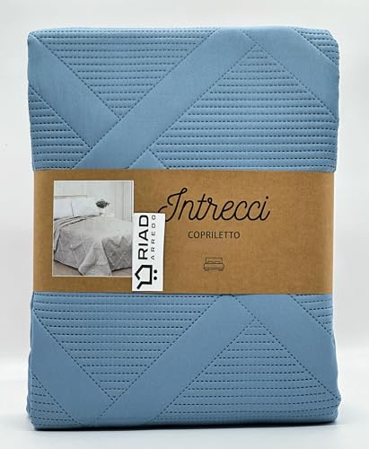 Riad Arredo Colcha de plaza y media minimalista de color liso para primavera y verano, ligera, 210 x 250 cm – Colcha acolchada de suave microfibra – Trences ópalo