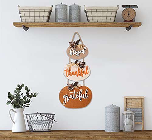Fall-Decorations-for-Home-Thanksgiving-Sign-Blessed-Thankful-Grateful-Autumn-Home-Decor-Wooden-Farmhouse-Thanksgiving-Decoration-Indoor-Harvest-Signs Fall Decorations for Home Thanksgiving Sign Blessed Thankful Grateful Autumn Home Decor Wooden Farmhouse Thanksgiving Decoration Indoor Harvest Signs