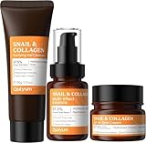 Skin Care Sets, Snail Mucin Skincare 3PCS, 97.5% Pure Snail Slime Extract Moisturizer, Serum, Face Wash Cleanser, for Moisturizing Repairing, Skin Care Routine Kit for Women, Gifts Sets