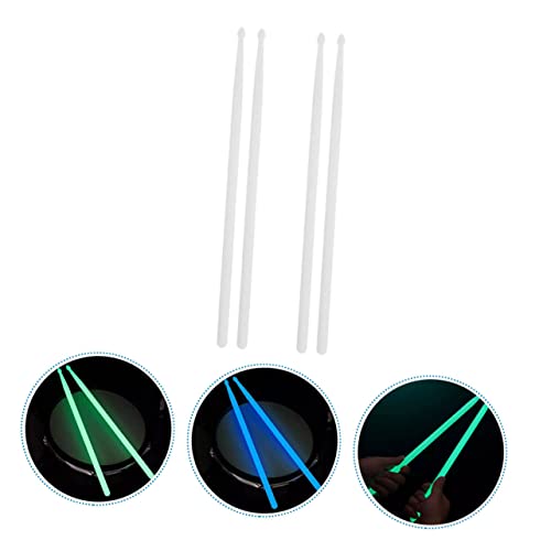 4Pcs Baquetas Luminosas para Batería con Agarre Cómodo Blanco miniatura 5