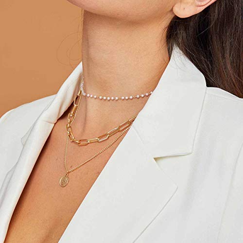 Multilayer Western CZ Neck Chain Necklace