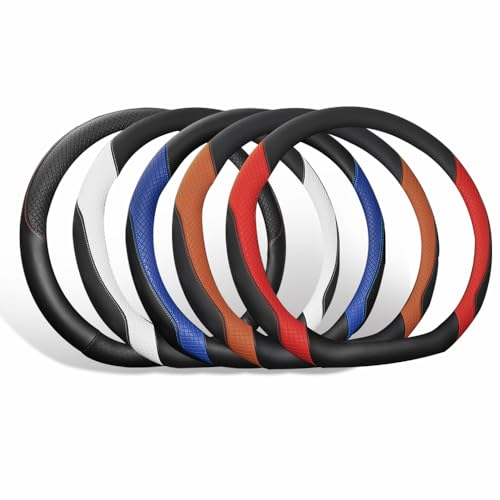 [ティエスオ」 新型 フロンクス ハンドルカバー 軽自動車 ステアリングカバー Sサイズ PUレザー 潤い手触り 握りやすい 3Dグリップ 滑り止め 耐久性高い スズキ フロンクス 内装 アクセサリー ブルー 80-DS