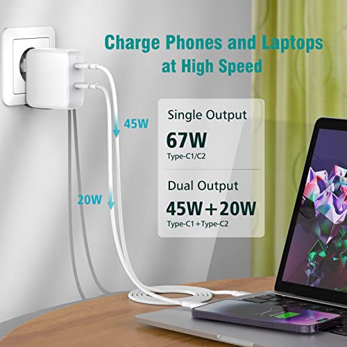 Chargeur Mac Book 67W double chargeur USB C pour MacBook Air 2020 et iPad