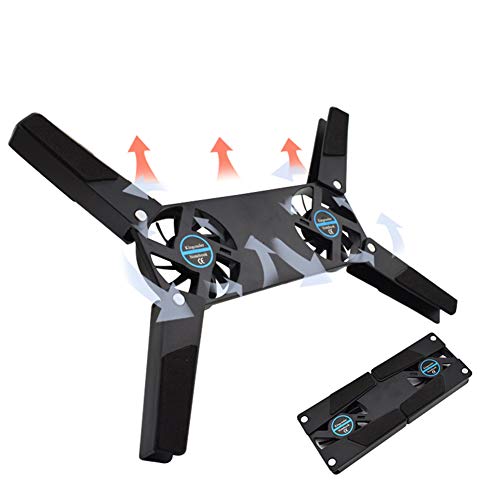 Drehbares USB-Lüfter-Kühlpad 2 Lüfter Kühler Notebook-Kühler Ständer Für 8-14 Zoll Laptop-PC,Black