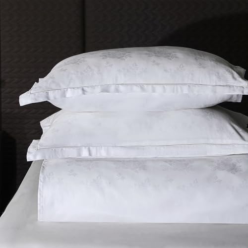 Image of Story@Home 500TC Super Soft Elegant Rose Flower Printed Bedsheet Long Staple Premium Cotton Compact Yarn Super King Size (108 inch x 108 inch) 2 Pc Pillow Cover Size (18 inchx27 inch)- White Roses